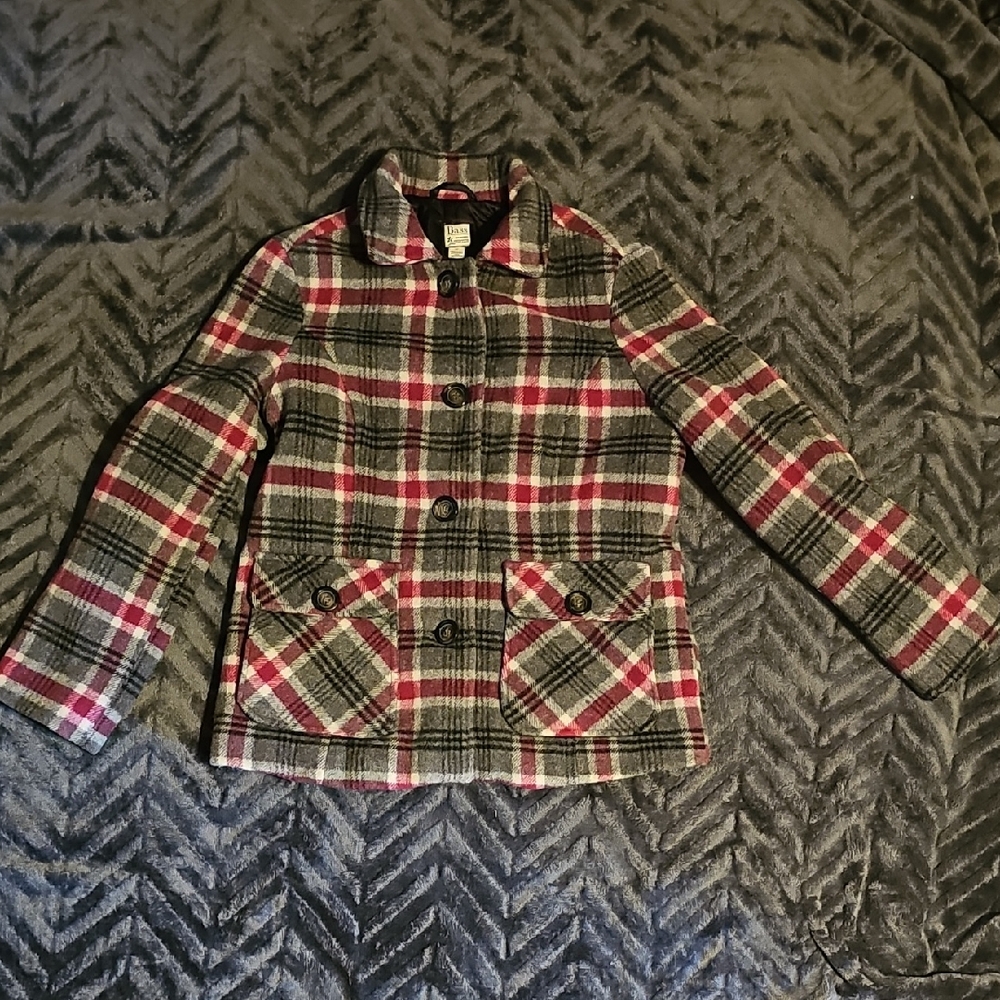 Bass Red and Black Wool Blend Jacket
